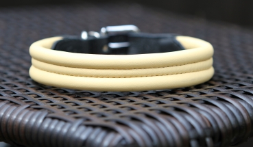 Lederhalsband Soft Beige Gr. 39-45cm