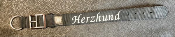 Halsband mit Reflexdruck Herzhund