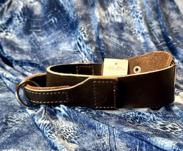 Leder-Halsband mit Griff 40-50cm