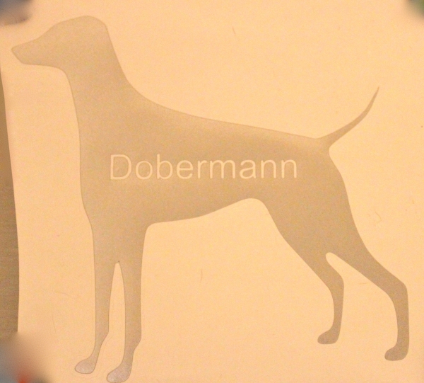 Aufkleber Dobermann Silber