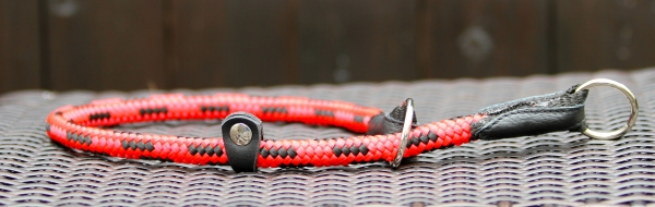 Kordel Zugstop-Halsband Rot/Schwarz