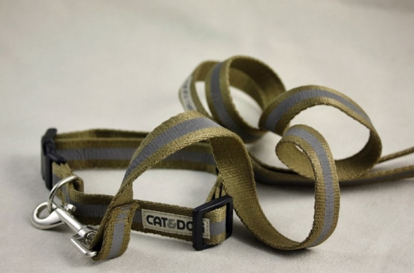 Halsband mit Leine Set cat&dog beige